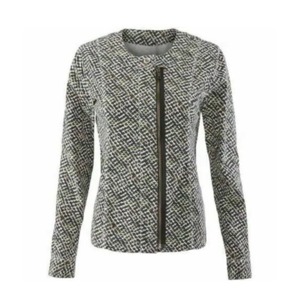 CAbi #5099 Clifside Moto Full Zip Jacket Blazer XL Asymmetric Classic